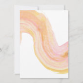 Abstrakt Pfirsich Pink Paint Swirl Paare Dusche Einladung (Rückseite)