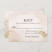 *~* Abstrakt Pfirsichfarbene Rosa-Blütenpfropfen RSVP Karte (Vorne/Hinten)