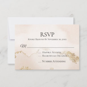 *~* Abstrakt Pfirsichfarbene Rosa-Blütenpfropfen RSVP Karte