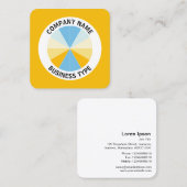 Abstrakt Pie 04 - Amber #F8BC08 Quadratische Visitenkarte (Vorne/Hinten)