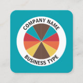 Abstrakt Pie 05 - Blue #0099FEE Quadratische Visitenkarte (Vorderseite)