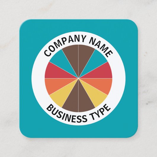 Abstrakt Pie 05 - Blue #0099FEE Quadratische Visitenkarte (Vorderseite)