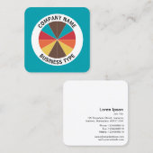 Abstrakt Pie 05 - Blue #0099FEE Quadratische Visitenkarte (Vorne/Hinten)