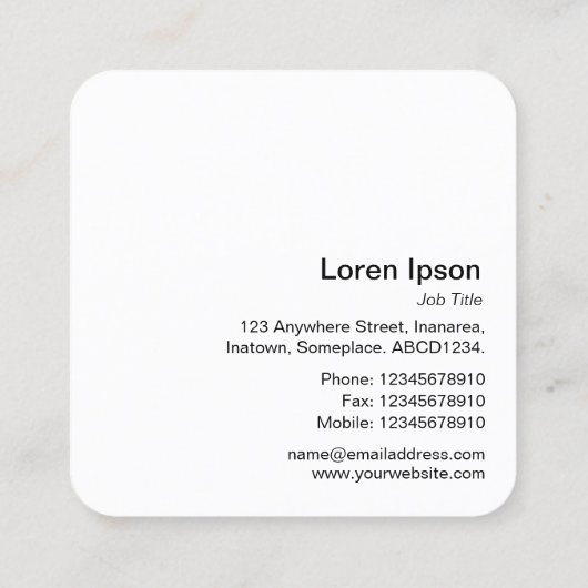 Abstrakt Pie 05 - Blue #0099FEE Quadratische Visitenkarte (Rückseite)