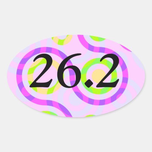 Abstrakt Pink 26.2 Marathon Oval Stickers (Vorderseite)