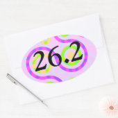 Abstrakt Pink 26.2 Marathon Oval Stickers (Umschlag)