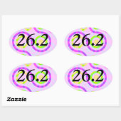 Abstrakt Pink 26.2 Marathon Oval Stickers (Blatt)