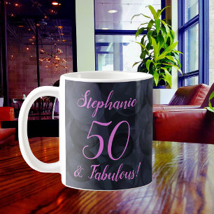 Abstrakt Pink Black 50 und fabelhaft Geburtstag Kaffeetasse