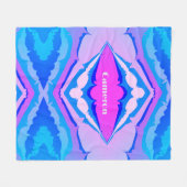 Abstrakt Pink Blau Personalisiert Modern Inspirivi Fleecedecke (Vorderseite (Horizontal))