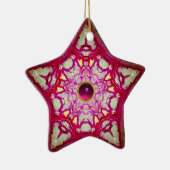 ABSTRAKT PINK BLAUE STAR MIT FUCHSIA GEM STONE KERAMIK ORNAMENT (Rechts)