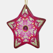ABSTRAKT PINK BLAUE STAR MIT FUCHSIA GEM STONE KERAMIK ORNAMENT (Links)