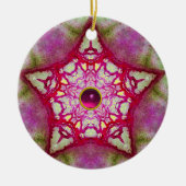 ABSTRAKT PINK BLAUE STAR MIT FUCHSIA GEM STONE KERAMIKORNAMENT (Vorne)