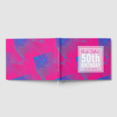 Abstrakt Pink Blue 50th Birthday Gästebuch (Voll)