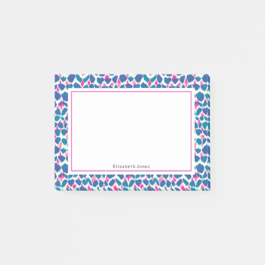 Abstrakt Pink & Blue Boho Dots Post-it Klebezettel (Vorderseite)