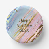 Abstrakt Pink Blue Gold Happy New Year 20xx 7" Pappteller (Vorderseite)