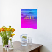 Abstrakt Pink Blue Ombre Gold Typografie Foliendrucke (Ablage(Küche))