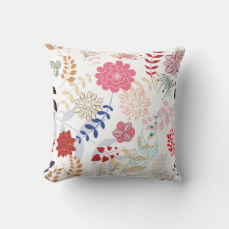 Abstrakt Pink Blue Tan Floral Throw Kissen