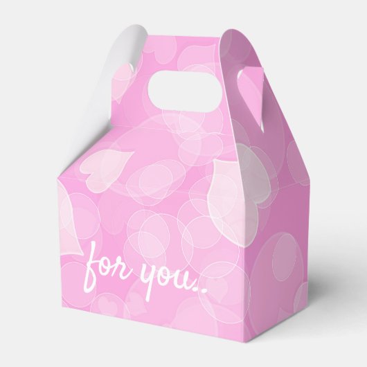Abstrakt Pink Bokeh Hearts Geschenkschachtel (Vorderseite)