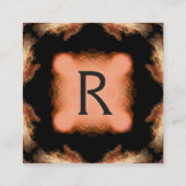 ABSTRAKT PINK BROWN SQUARE MONOGRAM Weiße Perle Quadratische Visitenkarte (Rückseite)