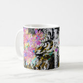 Abstrakt Pink Digital Blume - Moderne Blumenkunst Kaffeetasse (Vorderseite Links)