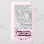 Abstrakt Pink Floral Vielen Dank Dankeskarte (Vorne/Hinten)