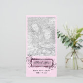 Abstrakt Pink Floral Vielen Dank Dankeskarte (Stehend Vorderseite)