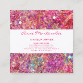 Abstrakt Pink Glitz Square Business Card Quadratische Visitenkarte (Rückseite)