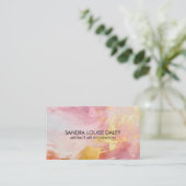 Abstrakt Pink Gold Farbe Farbe Moderne Kunst Visitenkarte (Stehend Vorderseite)