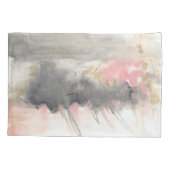 Abstrakt Pink Gold Gray Moderne Malerei Kissenbezug (Rückseite)