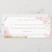 Abstrakt Pink Gold Script Watercolor Geschenkgutsc (Rückseite)