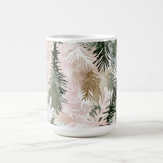 Abstrakt Pink Grüne Weihnachtsbäume Kaffeetasse (Mittel)