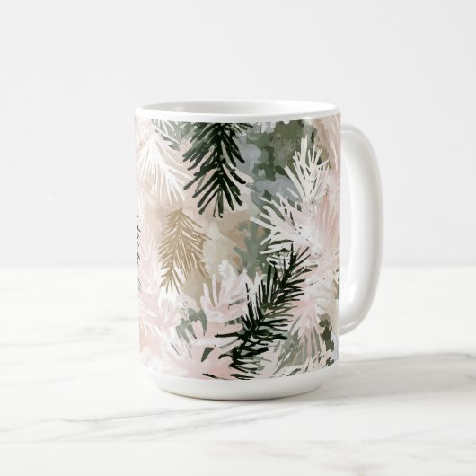 Abstrakt Pink Grüne Weihnachtsbäume Kaffeetasse (VorderseiteRechts)