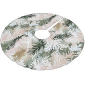 Abstrakt Pink Grüne Weihnachtsbäume Polyester Weihnachtsbaumdecke (Schrägansicht)