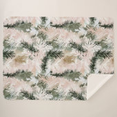 Abstrakt Pink Grüne Weihnachtsbäume Sherpadecke (Vorderseite (Horizontal))