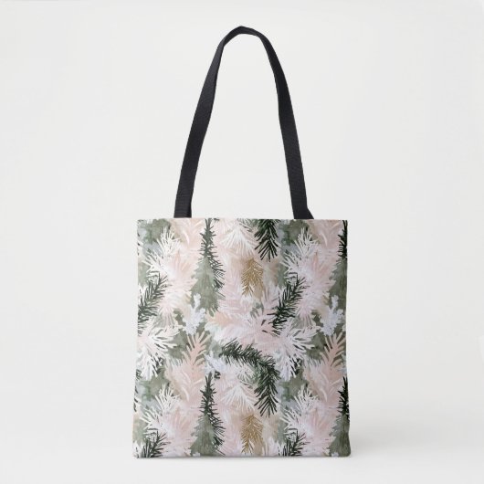 Abstrakt Pink Grüne Weihnachtsbäume Tasche (Vorderseite)