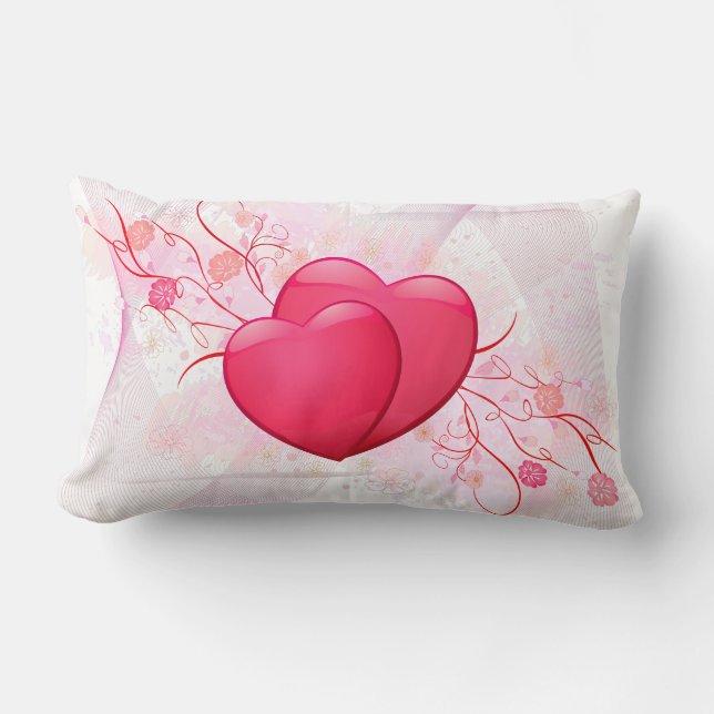 Abstrakt Pink Hearts American MoJo Pillow Lendenkissen (Vorderseite)