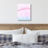 Abstrakt Pink Horizon Wasserfarbe Landschaft Kunst Leinwanddruck (Insitu (Schlafzimmer))