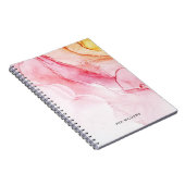 Abstrakt Pink Ink Paint modern Notizblock (Rechte Seite)