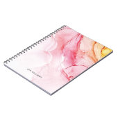 Abstrakt Pink Ink Paint modern Notizblock (Linke Seite)