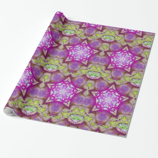 ABSTRAKT PINK LILA FUCHSIA STAR GESCHENKPAPIER (Ungerollt)