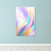 Abstrakt Pink Lilac Turquoise Gold Leinwanddruck (Insitu (Holzboden))