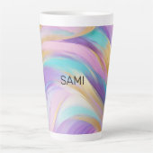 Abstrakt Pink Lilac Turquoise Gold Milchtasse (Vorderseite)