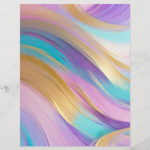 Abstrakt Pink Lilac Turquoise Gold Scrapbook