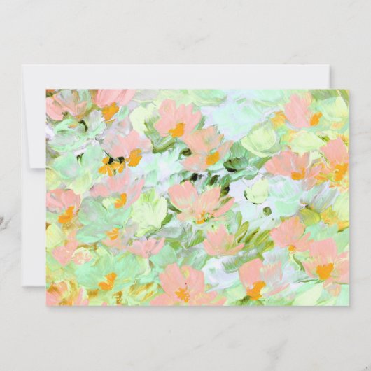 Abstrakt Pink Poppies Einladung (Rückseite)