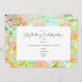 Abstrakt Pink Poppies Einladung (Vorne/Hinten)