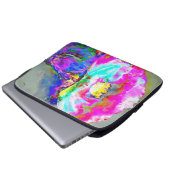 Abstrakt Pink Poppy, Aquarellblütenmalerei Laptopschutzhülle (Vorne Knopf)