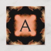 ABSTRAKT PINK RED BROWN SQUARE MONOGRAMM QUADRATISCHE VISITENKARTE (Rückseite)