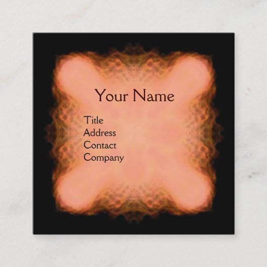 ABSTRAKT PINK RED BROWN SQUARE MONOGRAMM QUADRATISCHE VISITENKARTE (Vorderseite)