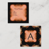 ABSTRAKT PINK RED BROWN SQUARE MONOGRAMM QUADRATISCHE VISITENKARTE (Vorne/Hinten)