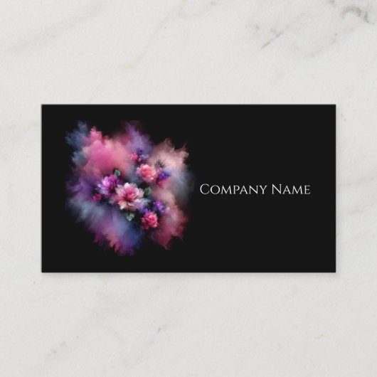 Abstrakt Pink Roses Bouquet Visitenkarte (Vorderseite)